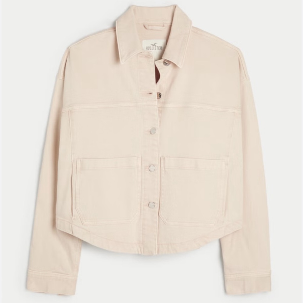 Cropped Hollister Women's Cream Jacket XS